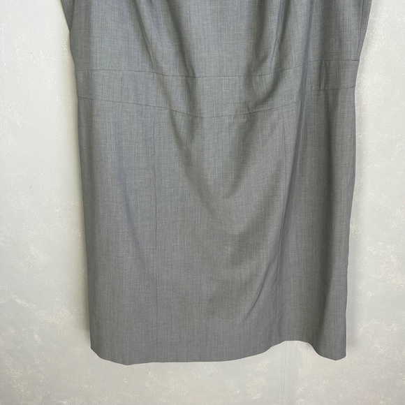 Talbots plus size 2X 20W sheath midi dress gray wool blend sleeveless lined - Picture 3 of 10
